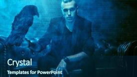  Presentation with raven black - Colorful slide set enhanced with angry birds - vampire man is sitting backdrop and a ocean colored foreground