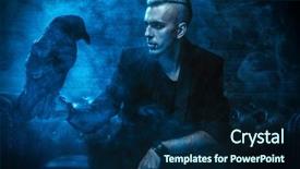  Presentation with raven black - Amazing PPT layouts having angry birds - vampire man is sitting backdrop and a navy blue colored foreground
