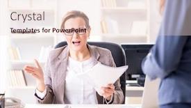  Presentation with bad - Theme having angry-boss-dismissing-employee background and a lemonade colored foreground