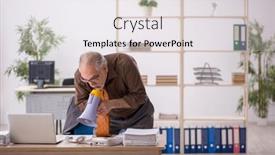  Presentation with angry - Slide deck featuring angry-boss-employee-holding-megaphone background and a sky blue colored foreground