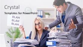  Presentation with secretary - Amazing slide set having angry boss yelling at his assistant secretary backdrop and a white colored foreground