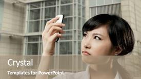  Presentation with asia - Slides featuring angry business woman of asian background and a coral colored foreground