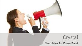  Presentation with angry - Presentation theme consisting of angry-business-woman-screaming-loud background and a light gray colored foreground