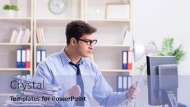  Presentation with work the word in your life - Slide set with angry-businessman-frustrated background and a light blue colored foreground