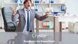  Presentation with angry - Colorful PPT layouts enhanced with angry-businessman-shocked-working backdrop and a gray colored foreground
