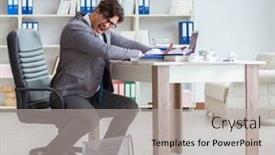  Presentation with angry - Audience pleasing PPT theme consisting of angry-businessman-shocked-working backdrop and a light gray colored foreground