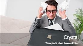  Presentation with paper heart from music book - Presentation theme having angry businessman with crumbled paper background and a dark gray colored foreground