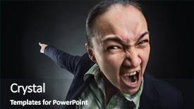  Presentation with back ground hvac - Theme having angry businesswoman crying and pointing background and a dark gray colored foreground