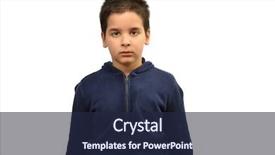  Presentation with angry child - Presentation design featuring angry child isolated on white background and a navy blue colored foreground