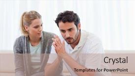  Presentation with angry - Theme featuring angry couple - man being mad at his background and a coral colored foreground