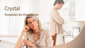  Presentation with divorce - Audience pleasing PPT theme consisting of angry couple at home divorce backdrop and a  colored foreground