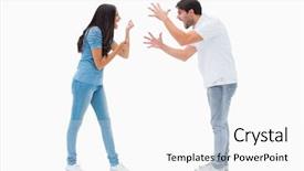  Presentation with angry - Slides enhanced with angry couple shouting at each background and a white colored foreground