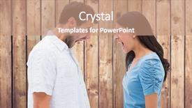  Presentation with angry - Amazing slides having angry couple shouting at each backdrop and a coral colored foreground