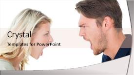  Presentation with angry - Beautiful presentation theme featuring angry couple shouting during argument backdrop and a lemonade colored foreground