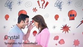  Presentation with angry - Beautiful theme featuring angry couple shouting during argument backdrop and a lemonade colored foreground