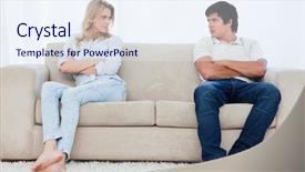  Presentation with angry - Beautiful theme featuring angry couple sit backdrop and a sky blue colored foreground