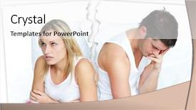  Presentation with angry - Cool new PPT theme with angry couple sitting against each backdrop and a white colored foreground