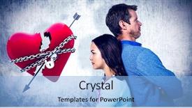  Presentation with angry - Presentation consisting of angry couple standing back to back against locked heart background and a light blue colored foreground