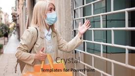  Presentation with coronavirus - Presentation theme consisting of angry-customer-in-front background and a coral colored foreground