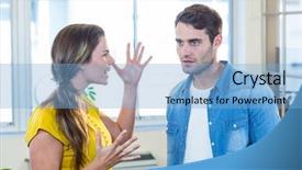  Presentation with business casual - Cool new presentation theme with angry face - casual business team having backdrop and a light blue colored foreground