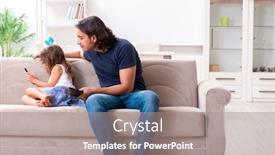  Presentation with daughter - Slide deck enhanced with angry-father-punishing-his-daughter background and a gray colored foreground