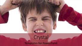  Presentation with toothpaste little kid boy brushing - Audience pleasing slides consisting of angry frustrated boy backdrop and a red colored foreground