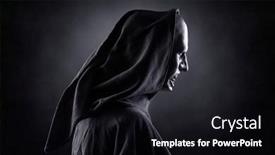  Presentation with ghost - Slide set featuring angry-ghost-in-the-dark background and a wine colored foreground