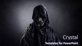  Presentation with ghost - Cool new PPT layouts with angry-ghost-in-the-dark backdrop and a wine colored foreground