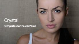  Presentation with blood on canvas cloth jesus - Beautiful PPT theme featuring angry girl portrait over canvas backdrop and a gray colored foreground