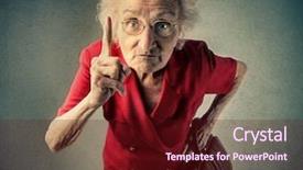  Presentation with grandma - Cool new presentation theme with angry grandma pointing out something backdrop and a tawny brown colored foreground