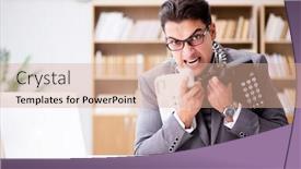  Presentation with angry animals - Amazing PPT theme having angry-helpdesk-operator-yelling backdrop and a coral colored foreground