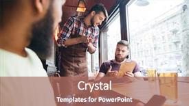  Presentation with angry - Colorful theme enhanced with angry irritated bearded man arguing backdrop and a coral colored foreground