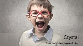  Presentation with angry child - Cool new slide set with angry kids - child screaming backdrop and a  colored foreground