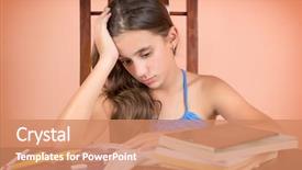  Presentation with student evaluation - Colorful slides enhanced with angry kids - tired hispanic student exhausted backdrop and a coral colored foreground