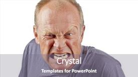  Presentation with angry miners - Presentation design with angry man on a white background and a gray colored foreground