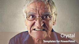  Presentation with angry - Slides enhanced with angry-man-s-portrait background and a coral colored foreground