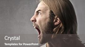  Presentation with angry - Audience pleasing slides consisting of angry man screaming backdrop and a gray colored foreground