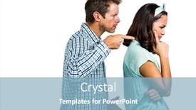  Presentation with angry - Beautiful slide deck featuring angry-man-shouting-at-girlfriend backdrop and a light blue colored foreground