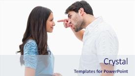  Presentation with upset - PPT theme featuring angry man shouting at upset background and a sky blue colored foreground