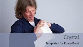  Presentation with angry - Beautiful theme featuring angry-man-tearing-up backdrop and a light blue colored foreground