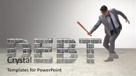  Presentation with baseball card - Slides having angry man with baseball bat background and a light gray colored foreground