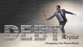  Presentation with baseball card - Presentation theme with angry man with baseball bat background and a soft green colored foreground