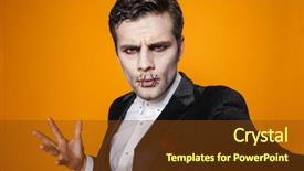  Presentation with zombie - PPT theme with angry man zombie in official background and a tawny brown colored foreground
