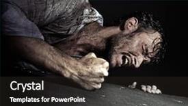  Presentation with angry - Slide deck having angry man background and a dark gray colored foreground