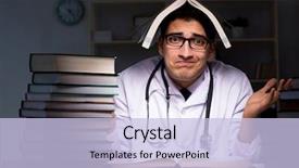  Presentation with medical student - Audience pleasing PPT theme consisting of angry mood - medical student preparing for university backdrop and a light blue colored foreground