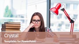  Presentation with college - Amazing PPT layouts having angry mood - young woman student preparing backdrop and a coral colored foreground