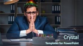  Presentation with birthday - Colorful PPT theme enhanced with angry mood giffs - man celebrating birthday backdrop and a  colored foreground