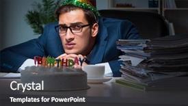  Presentation with birthday - PPT theme with angry mood giffs - man celebrating birthday background and a  colored foreground