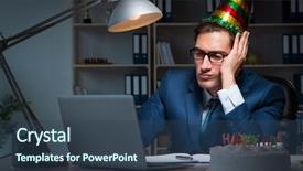  Presentation with birthday - Slides having angry mood giffs - man celebrating birthday background and a ocean colored foreground