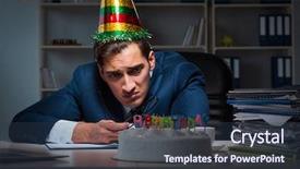  Presentation with birthday - Amazing PPT layouts having angry mood giffs - man celebrating birthday backdrop and a  colored foreground